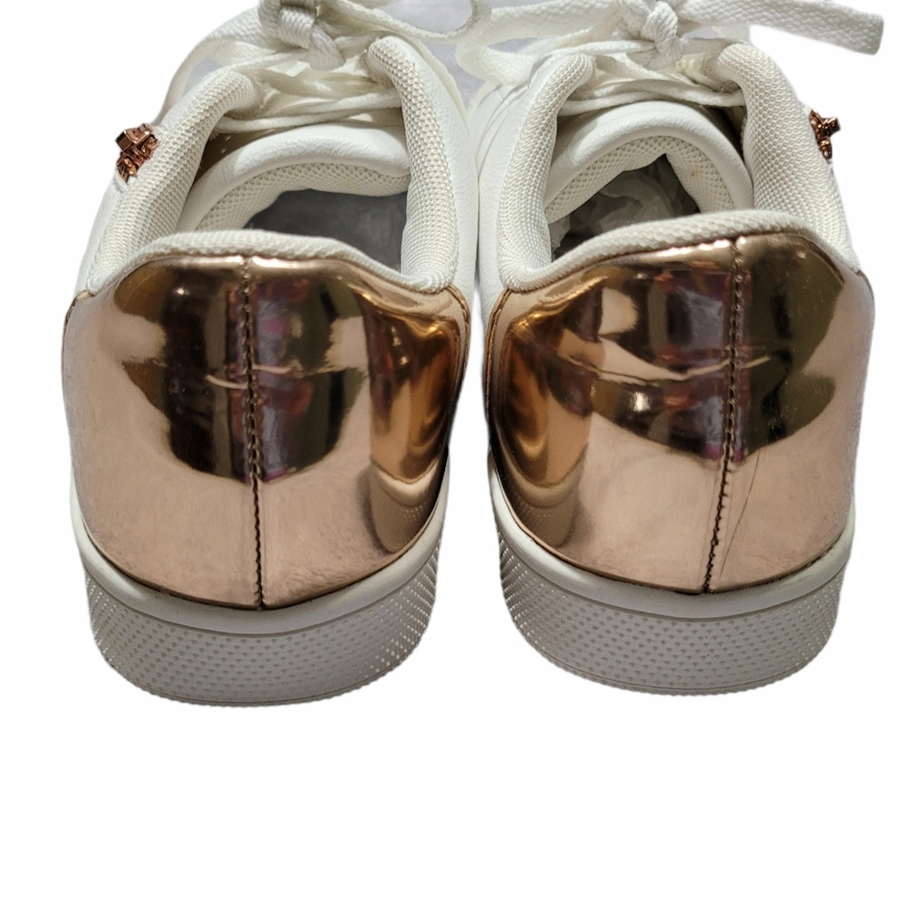 Women's Just Fab Sneakers Size 8.5 White/Rose Gold - Picture 2 of 9
